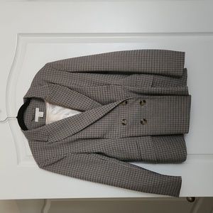 H&M Sz 6 tan plaid coat